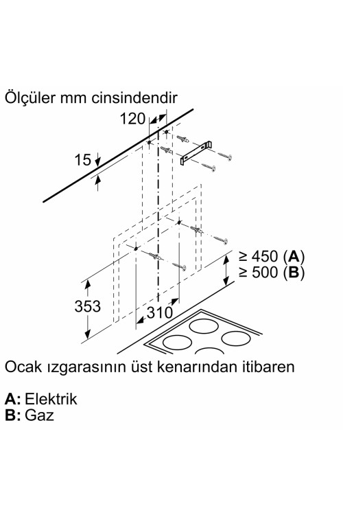 DWF67AK20T  Serie 6 Duvar Tipi Davlumbaz 60 cm Beyaz Cam Yüzey