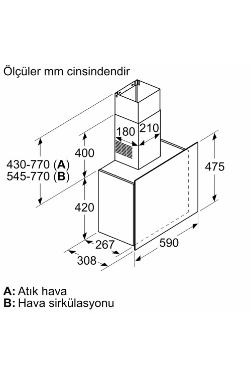 DWF67AK60T  Serie 6 Duvar Tipi Davlumbaz 60 cm Siyah Cam
