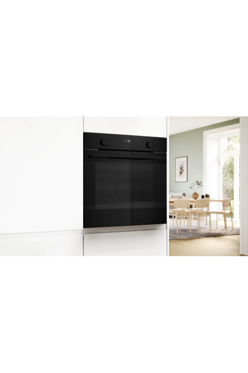 HUA736EA0T Serie 4 Buhar Destekli Ankastre Fırın 60 x 60 cm Siyah