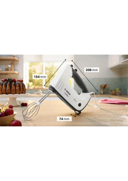 MFQ37400 El Mikseri ErgoMixx 750 W Beyaz, Gri