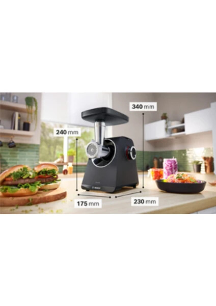 MFWS440B Serie 4 Gıda Kıyma Makinesi MultiPower Series 4 1900 W Siyah, Siyah