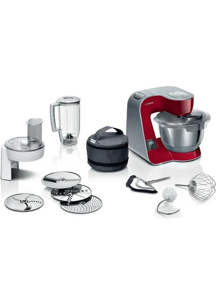 MUM5X720 Serie 4 Kitchen machine with scale MUM 5 1000 W Kırmızı, Gümüş