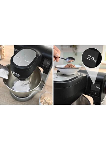 MUMS6ZS00 Serie 6 Kitchen machine with scale 1600 W Siyah, Fırçalanmış paslanmaz çelik