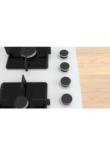 POP6C2P30O Serie 4 Gazlı Ocak 60 cm Sert cam, Beyaz