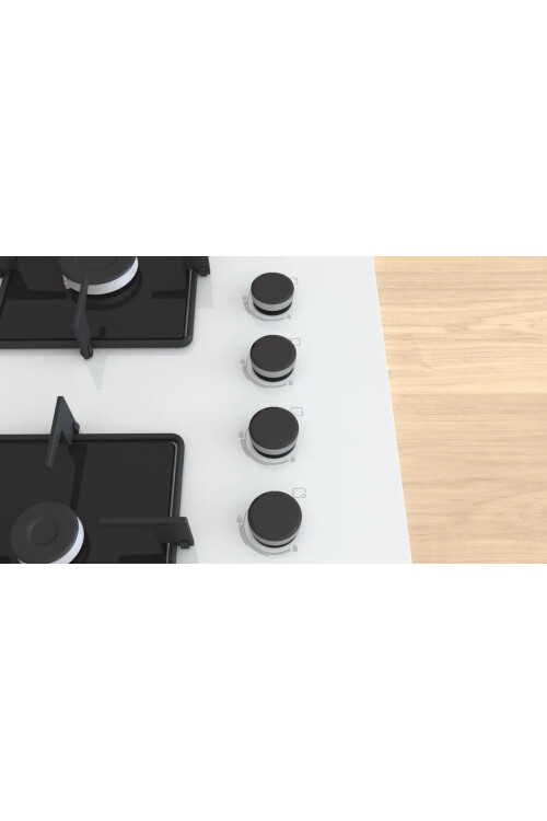 POP7C2P30 Serie 4 Gazlı Ocak 67 cm Sert cam, Beyaz