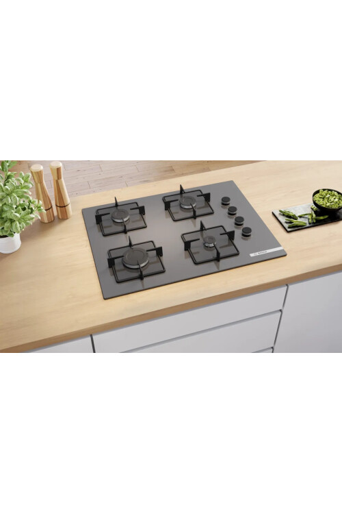 POP7C9P30O Serie 4 Gazlı Ocak 67 cm Sert cam, Antrasit gri