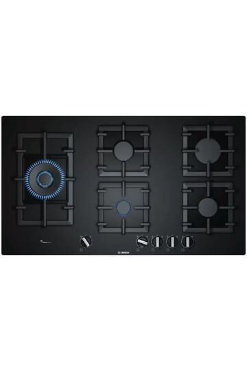 PPS9A6B90 Serie 6 Gazlı Ocak 90 cm Sert cam, Siyah